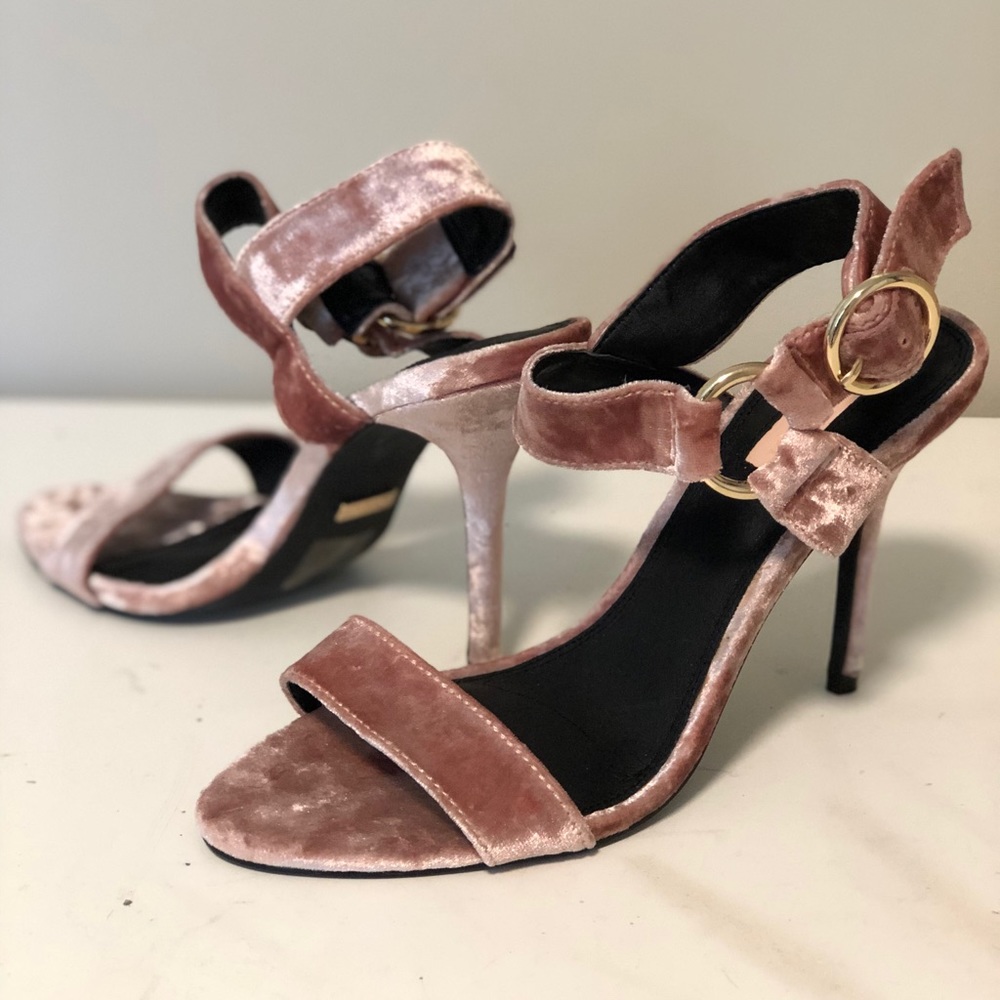 Pink Velvet Top Shop Heels